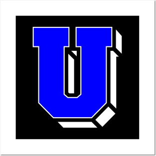 Letter U - blue Posters and Art